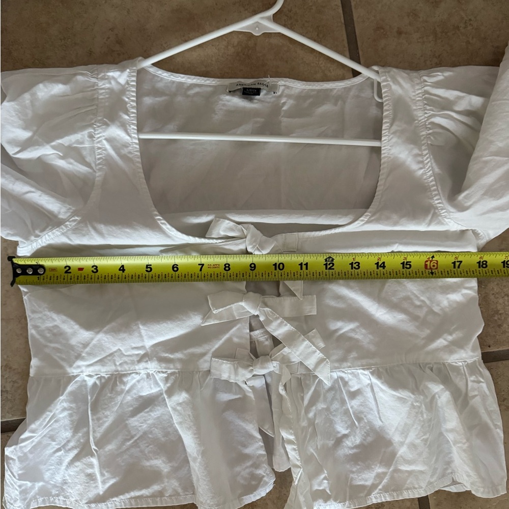 American Eagle Outfitters White Tie-Front Blouse - Picture 4 of 4